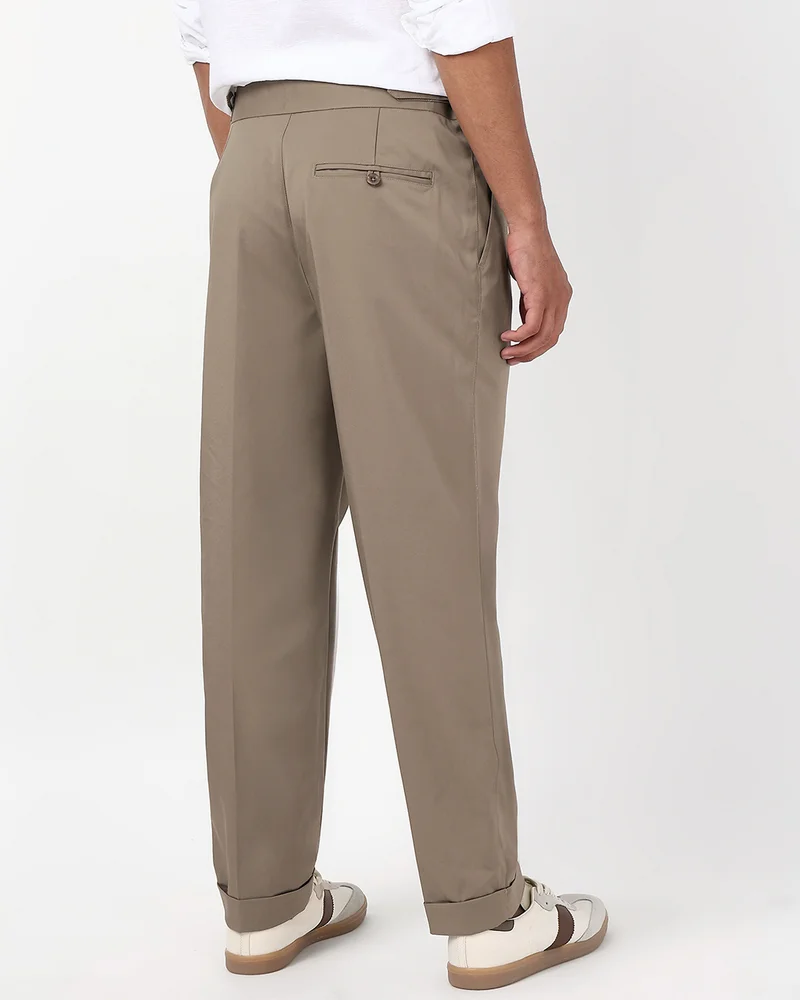 bewakoof Men's Brown Gurkha Pants